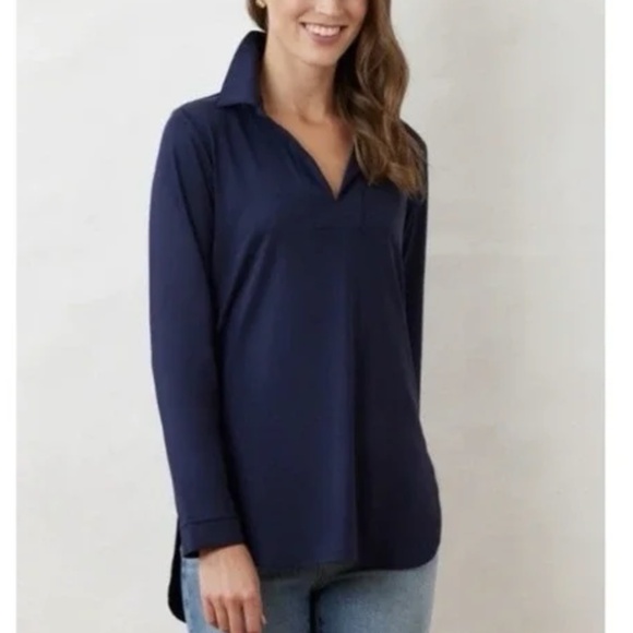 Dudley Stephens Madaket Tunic Top Navy Size S - Picture 1 of 3